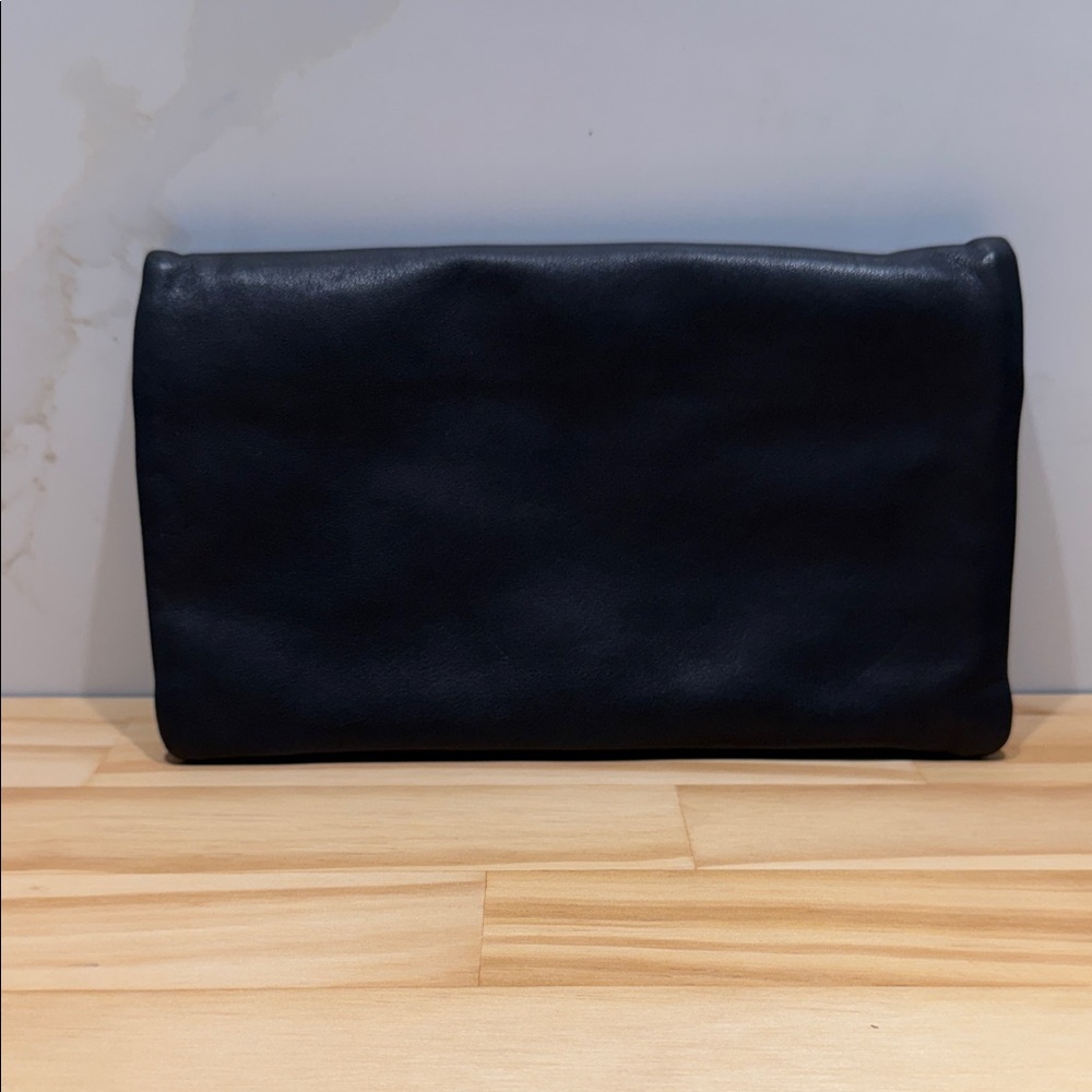 Ann Taylor Black Leather Clutch